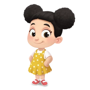 A little cartoon girl from a remarkably customized book for moms.  