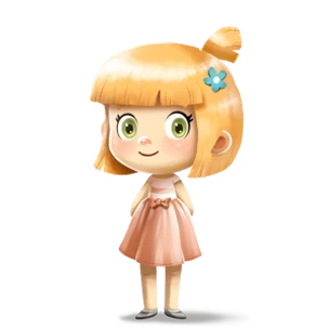 A girl, the main character of a personalized 2nd birthday book, the perfect custom birthday gift for kids.