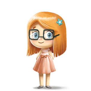 A girl, the main character of a personalized sixth birthday book, the perfect custom birthday gift for kids.