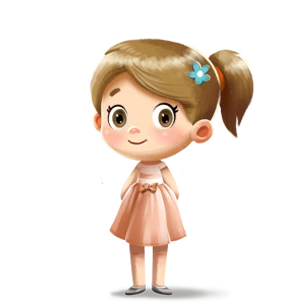 A girl, the main character of a personalized eighth birthday book, the perfect custom birthday gift for kids.