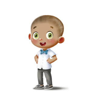 A boy, the main character of a customized 8th birthday book, an ideal DIY birthday gift for kids.