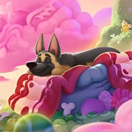 An illustration of a dog dreaming, from a customized dog book - the best gift for dog owners.