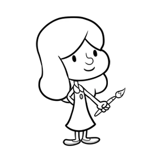 personalizable girl in a free personalized coloring book