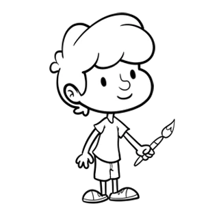 personalizable boy in a free personalized coloring book