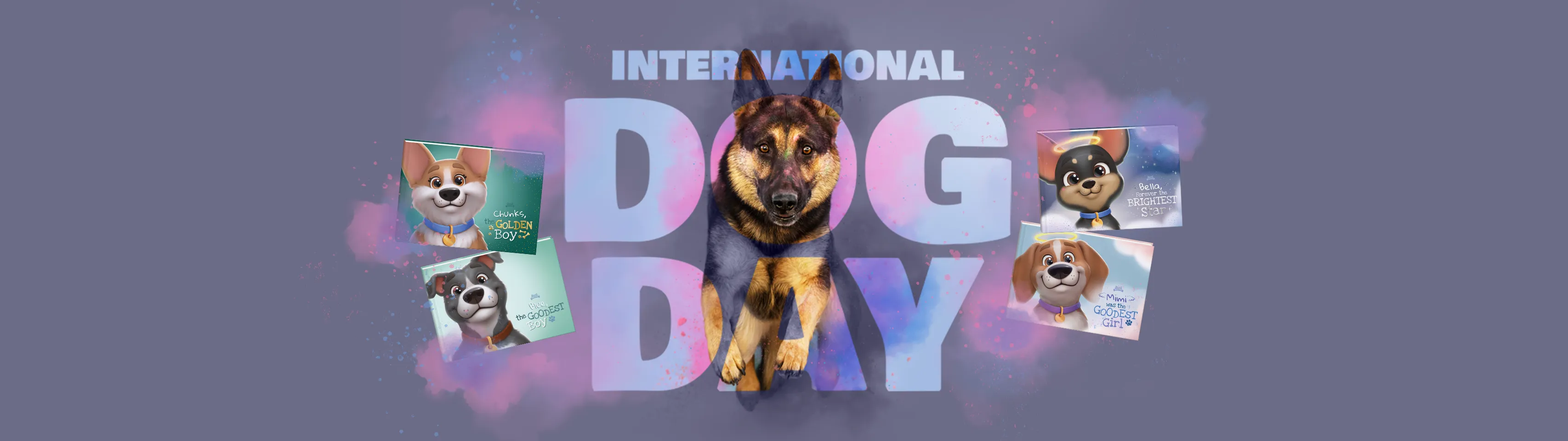 International dog day with personalized book